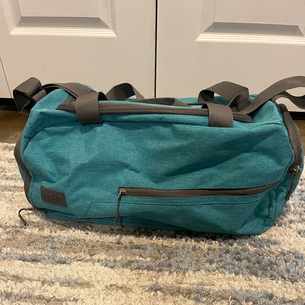 Duffel bag with shoe compartment, blue